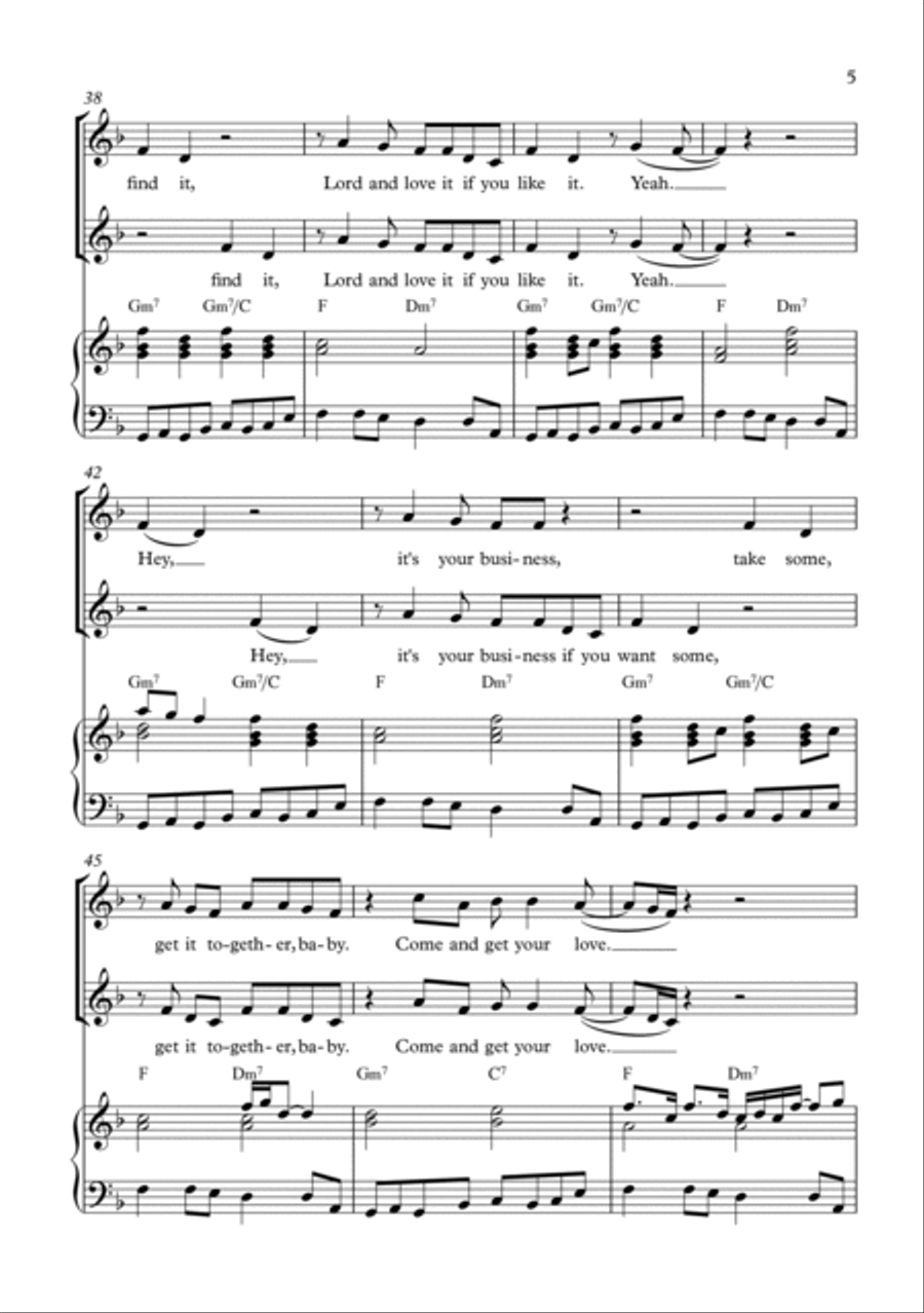 Come And Get Your Love SA scores gallery preview page 5