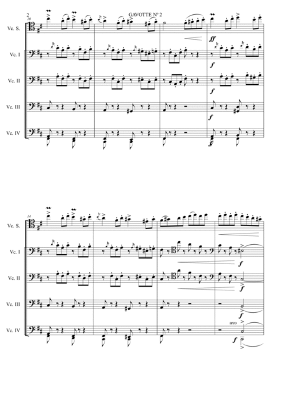 Gavotte n°2 in D major, op. 23. Small Ensemble scores gallery preview page 3