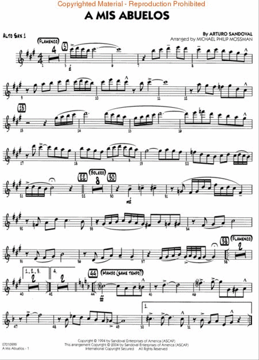 A Mis Abuelos Jazz Ensemble scores gallery preview page 3