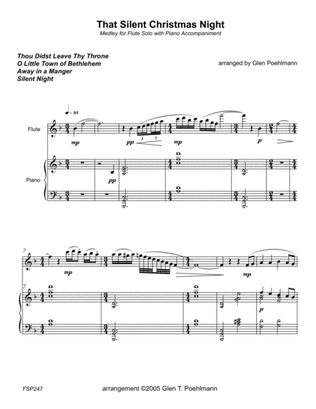 THAT SILENT CHRISTMAS NIGHT - Carol Medley for FLUTE SOLO with Piano Accompaniment