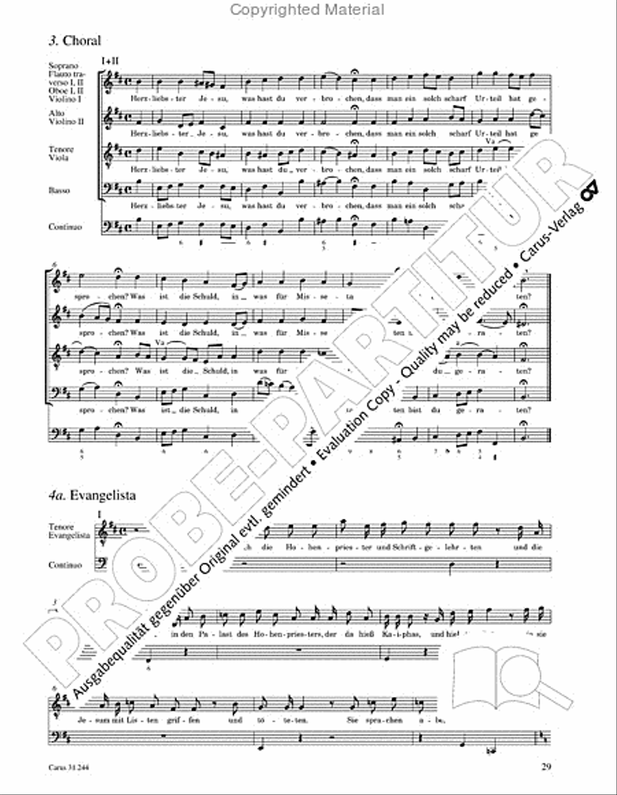 St. Matthew Passion (Matthaus-Passion) 4-Part scores gallery preview page 31