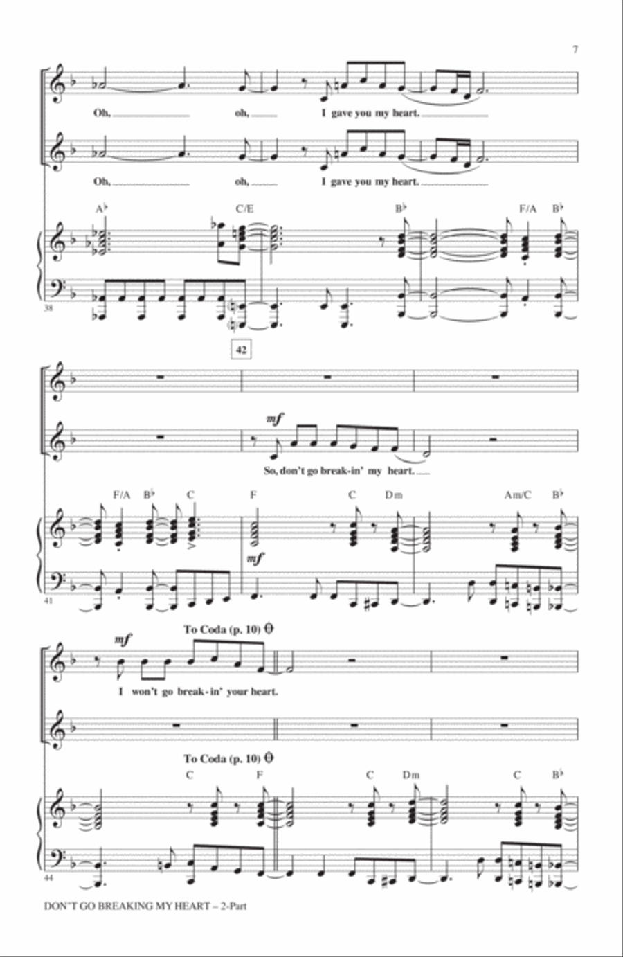 Don't Go Breaking My Heart (arr. Mark Brymer) 2-Part scores gallery preview page 5