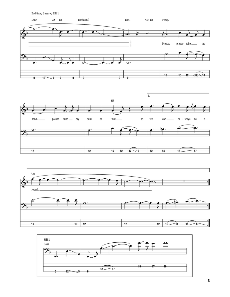 The Last Baron Bass Guitar Tablature scores gallery preview page 3
