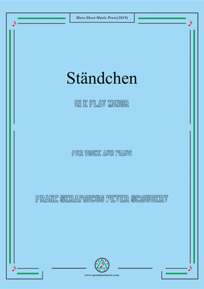 Book cover for Schubert-Ständchen,in e flat minor,for Voice&Piano