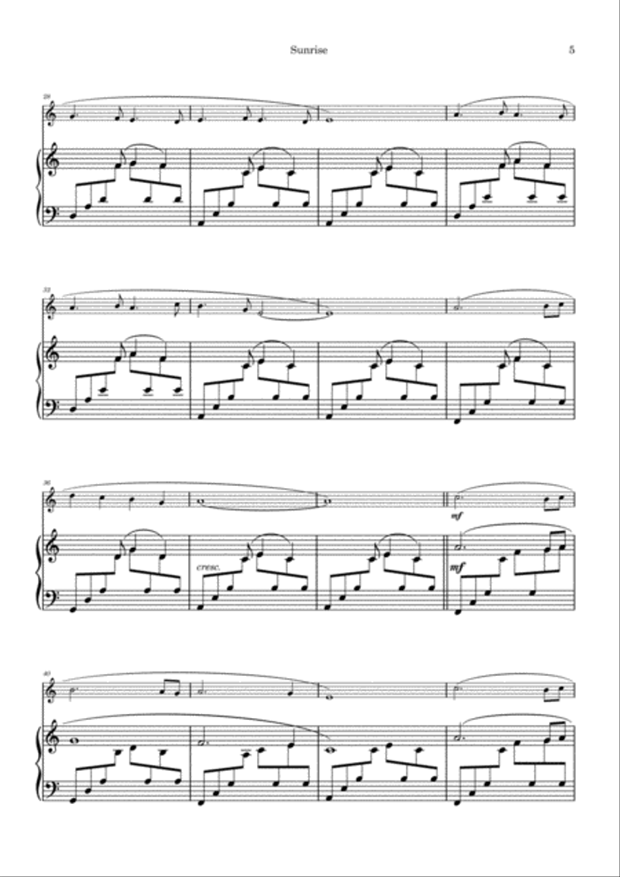 Sunrise Flute Solo scores gallery preview page 5