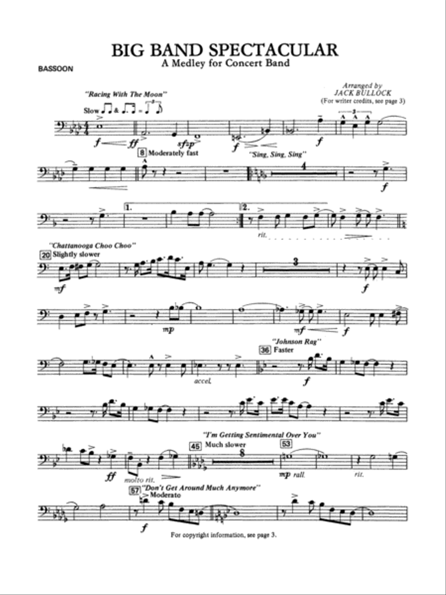 Big Band Spectacular: Bassoon Concert Band scores gallery preview page 1