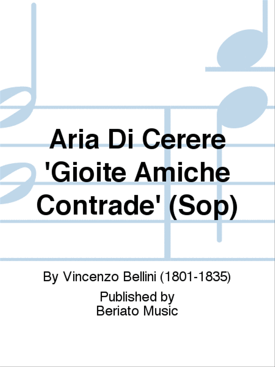 Aria Di Cerere 'Gioite Amiche Contrade' (Sop) Voice Solo scores gallery preview page 1