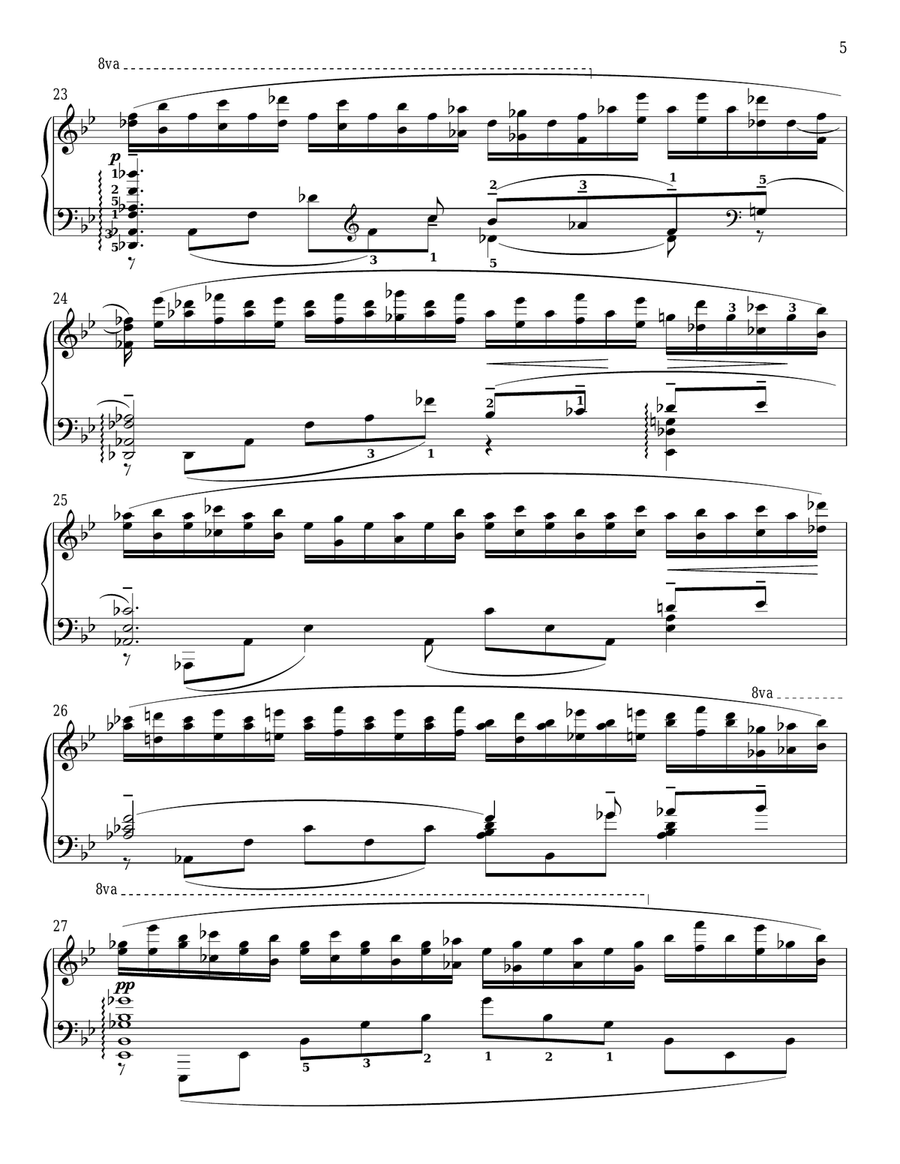 Prelude In B-Flat Major, Op. 23, No. 2 Piano Solo scores gallery preview page 5