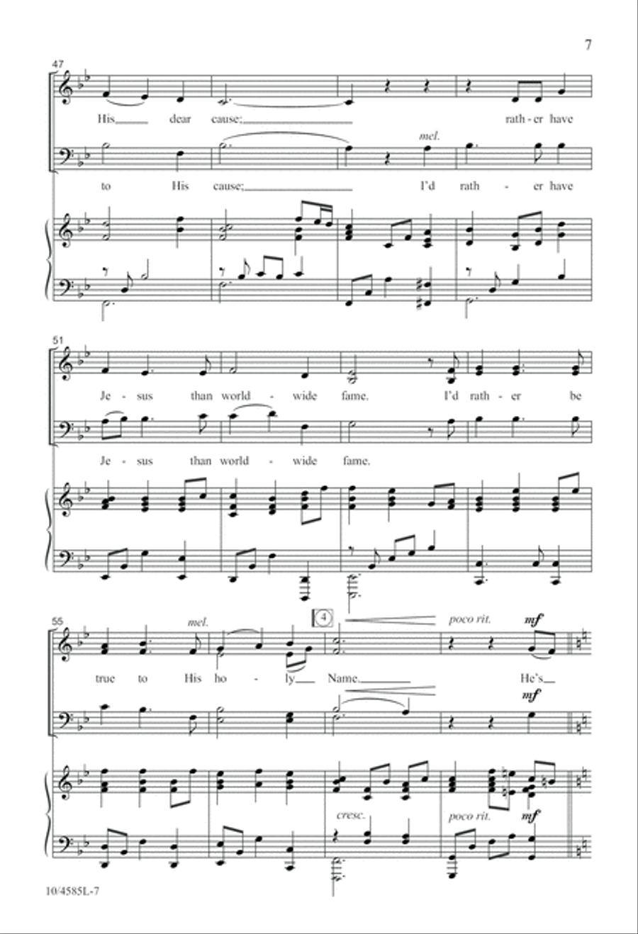 I'd Rather Have Jesus I'd Rather Have Jesus 4-Part scores gallery preview page 8