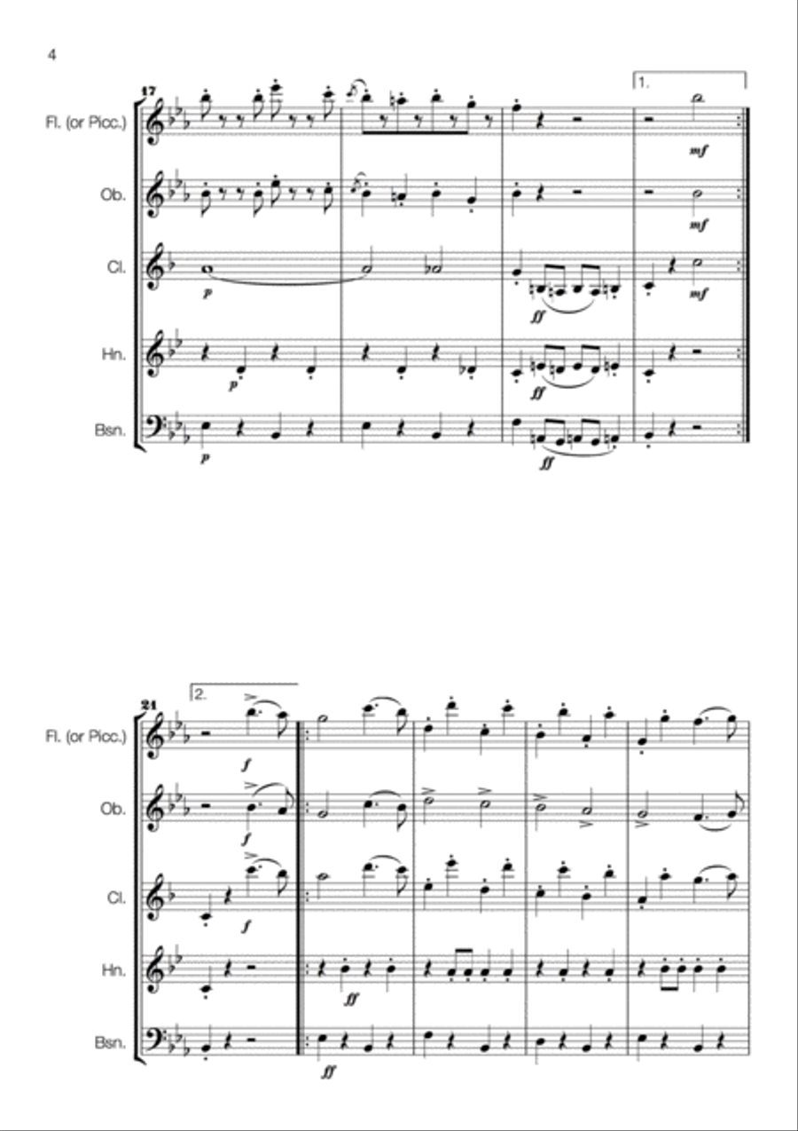Sousa - The Stars and Stripes Forever for Wind Quintet Woodwind Quintet scores gallery preview page 4