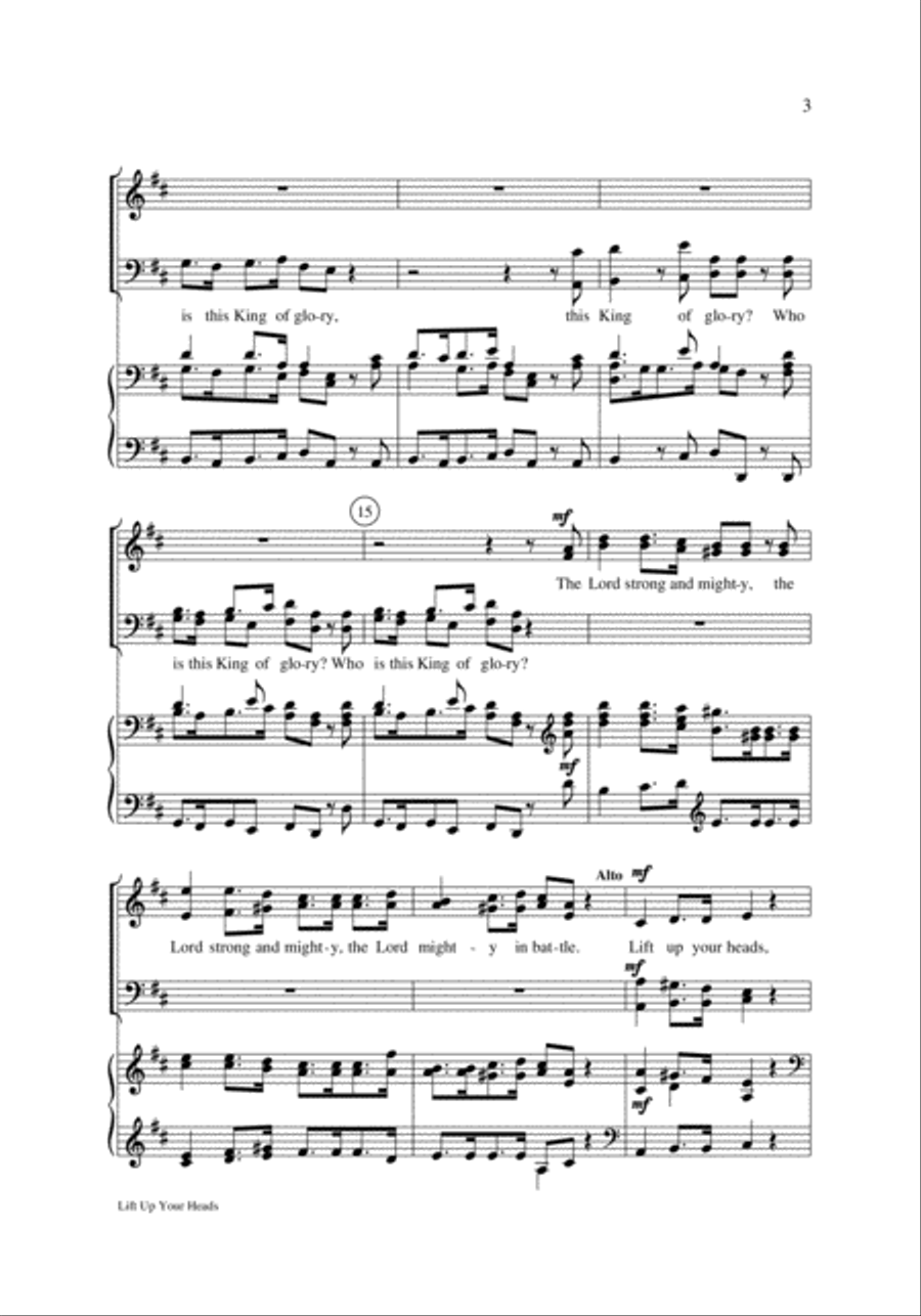 Lift Up Your Heads 4-Part scores gallery preview page 3