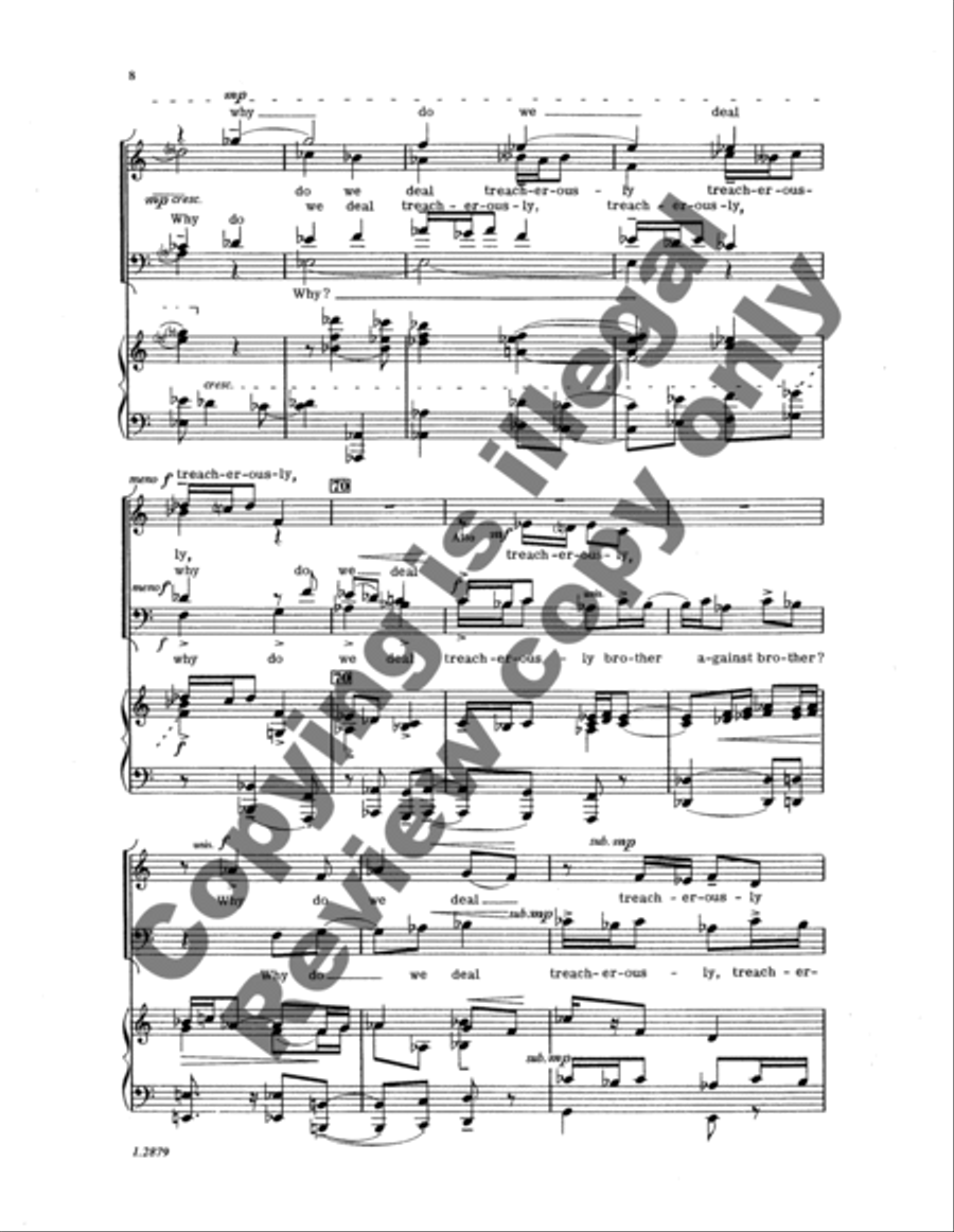 Sacred Service: Why Do We Deal Treacherously? 4-Part scores gallery preview page 12