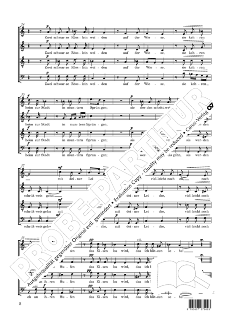 Funf Chorlieder (Morike) op. 31 Choir scores gallery preview page 9