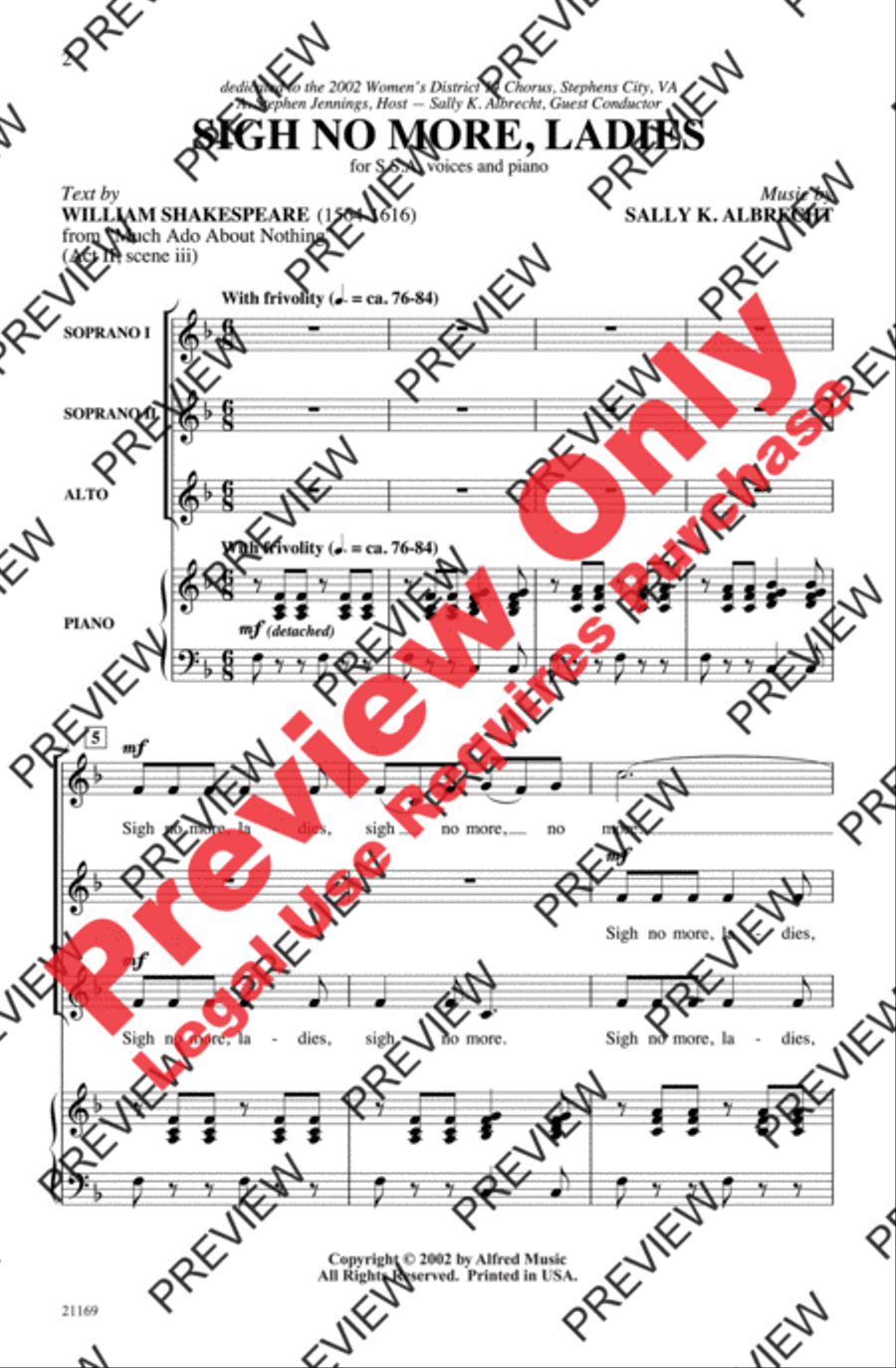 Sigh No More, Ladies Sigh No More, Ladies SSA scores gallery preview page 2