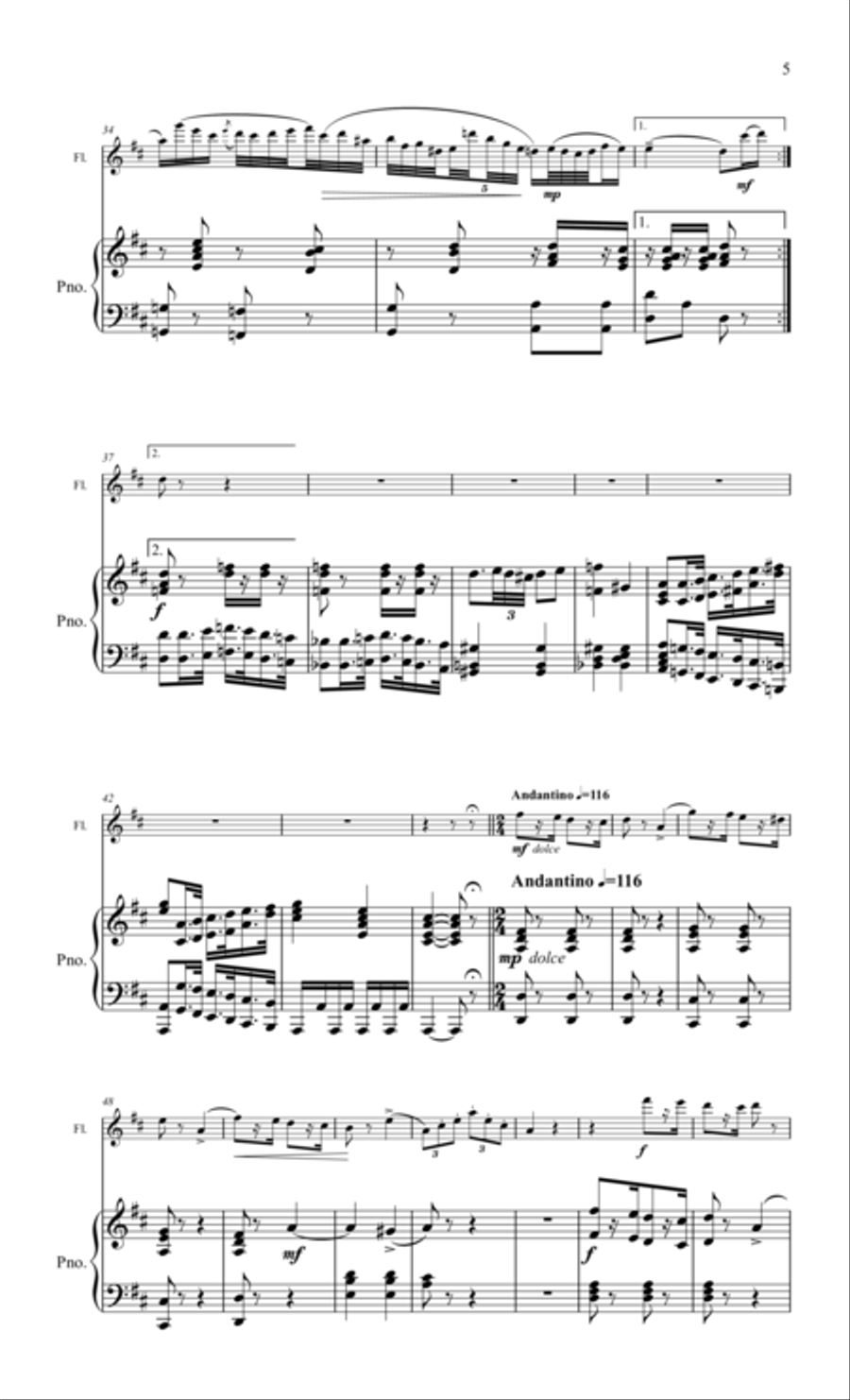 Dance of the Witch for flute & piano Flute Solo scores gallery preview page 5