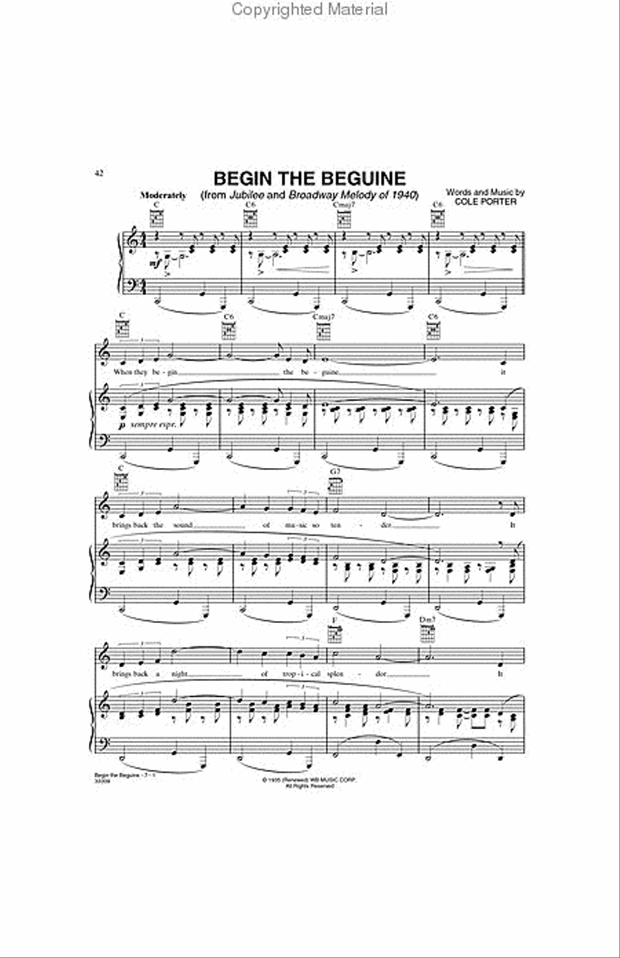 The Cole Porter Song Collection – Volume 1 – 1912-1936 Piano, Vocal, Guitar scores gallery preview page 3