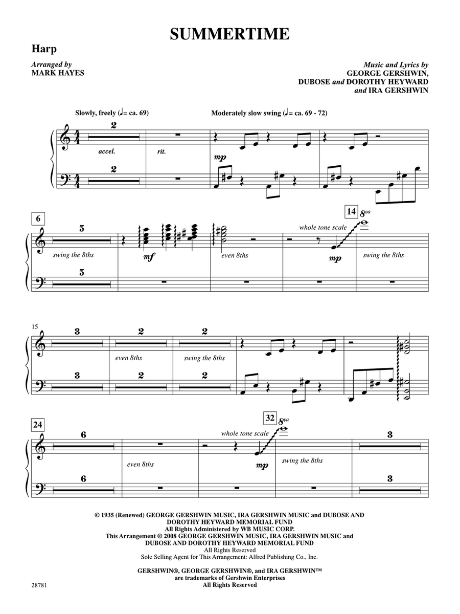 Summertime (from the musical Porgy and Bess): Harp