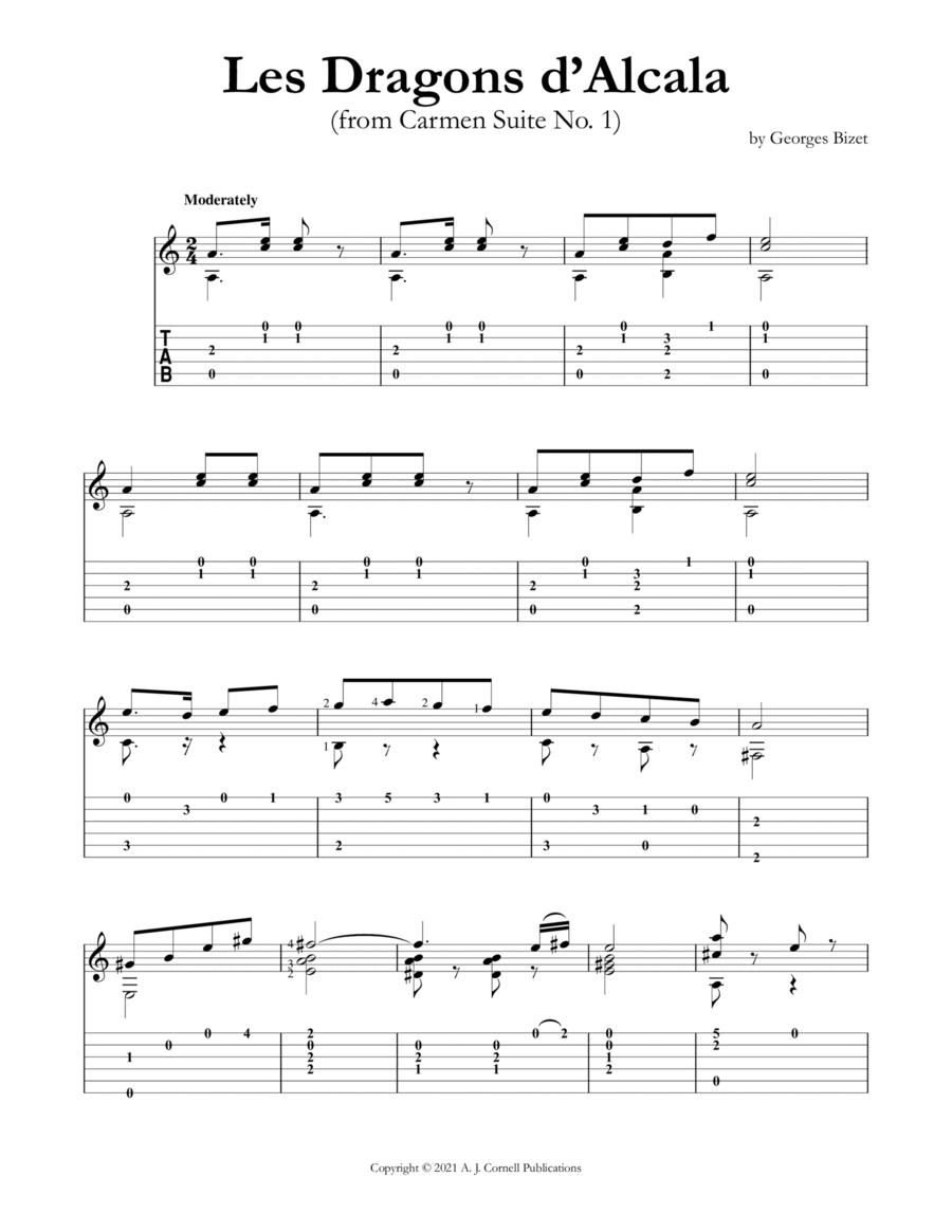 Les Dragons d’Alcala Classical Guitar scores gallery preview page 1