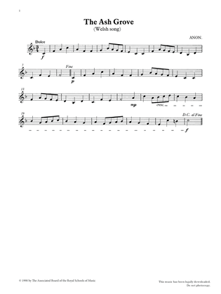 The Ash Grove from Graded Music for Tuned Percussion, Book I