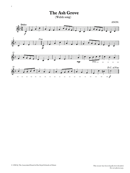 The Ash Grove from Graded Music for Tuned Percussion, Book I