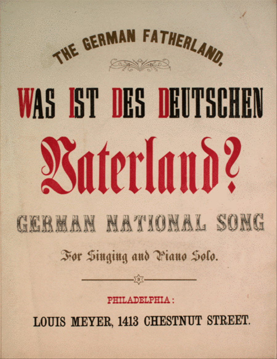 The German Fatherland. Was Ist Des Deutschen Vaterland? German National Song Voice scores gallery preview page 1