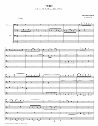 Fugue 21 from Well-Tempered Clavier, Book 2 (Euphonium-Tuba Quartet)