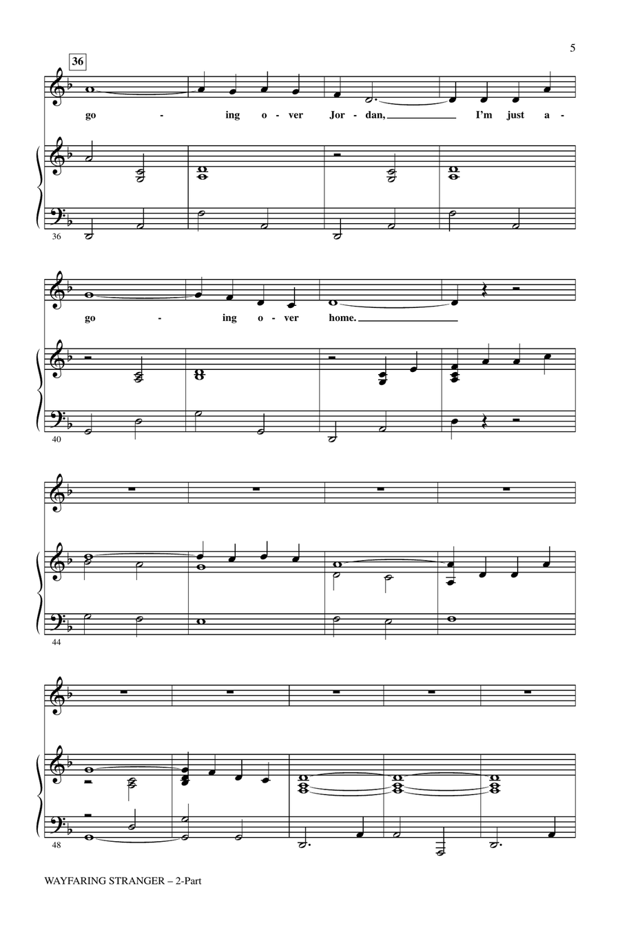 Wayfaring Stranger 2-Part - Digital Sheet Music page 3