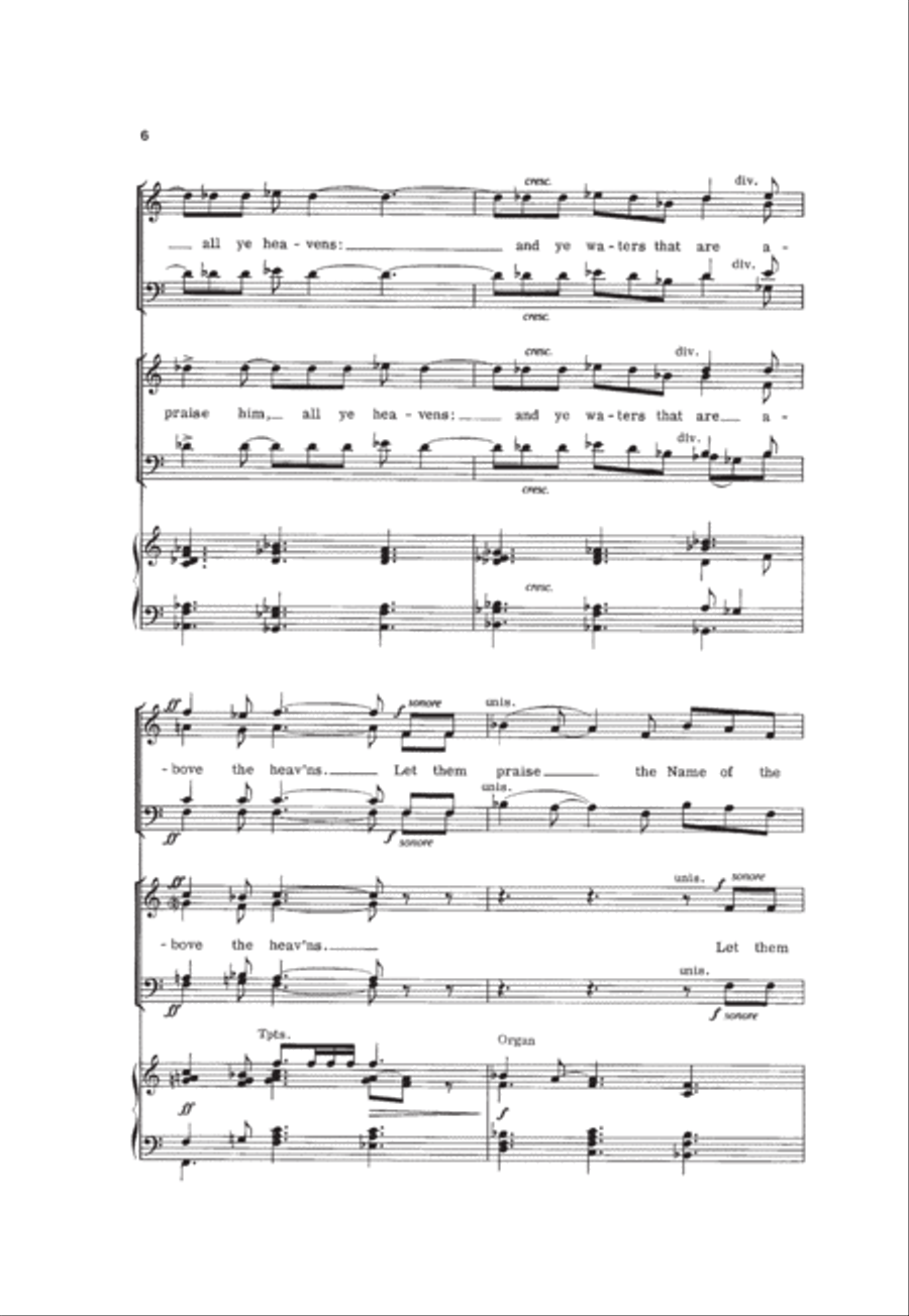 O praise the Lord of heaven 4-Part scores gallery preview page 6