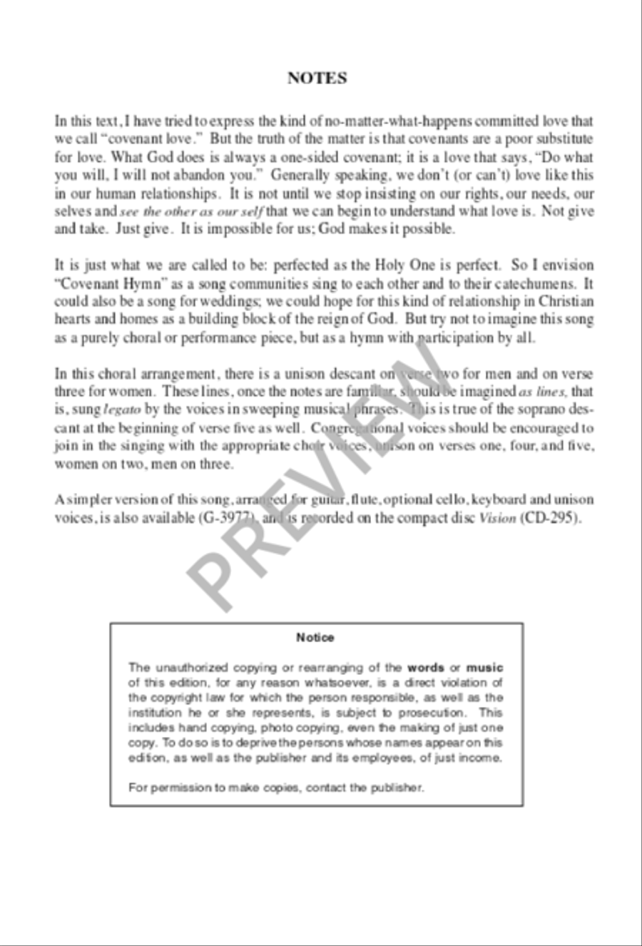 Covenant Hymn - SATB edition 4-Part scores gallery preview page 14