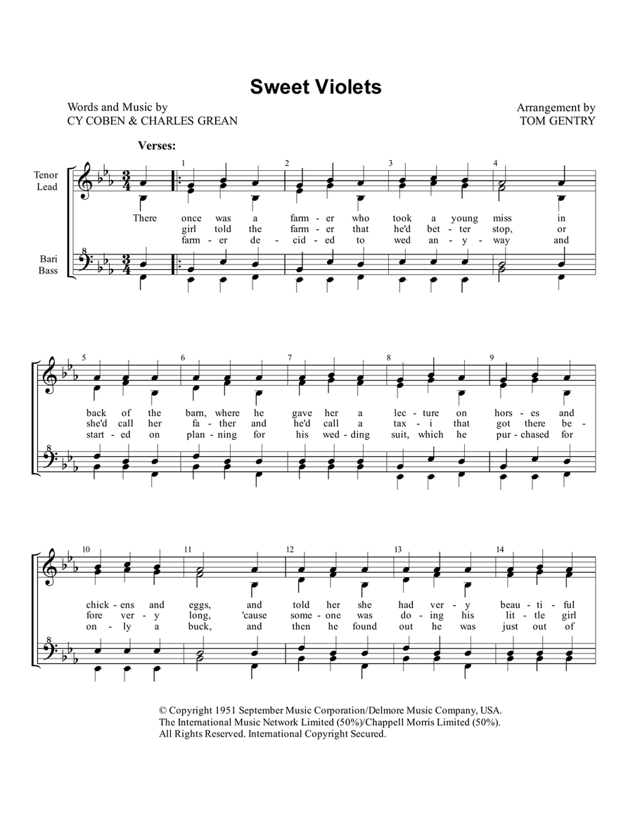 Sweet Violets Sweet Violets SSAA scores gallery preview page 1