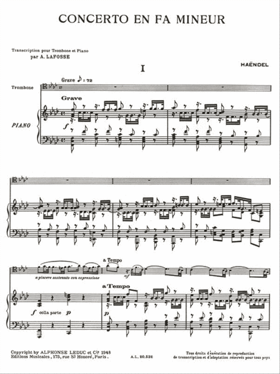 Concerto In F Minor (trombone And Piano) Piano Accompaniment scores gallery preview page 2