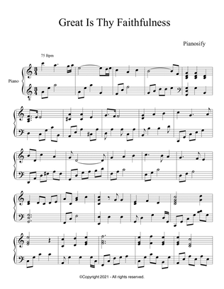 PIANO - Great Is Thy Faithfulness (Piano Hymns Sheet Music PDF)