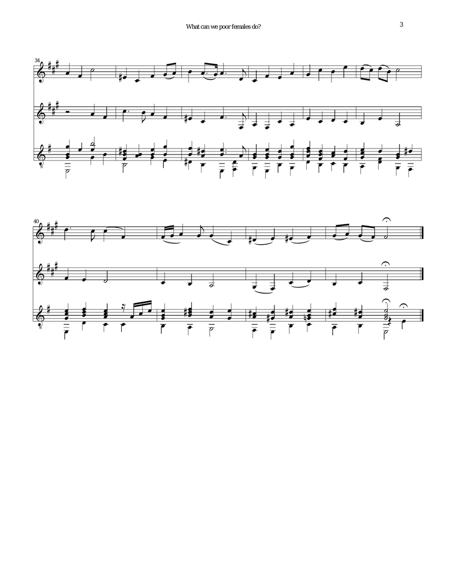 What can we poor females do for 2 clarinets and guitar Clarinet Duet scores gallery preview page 3