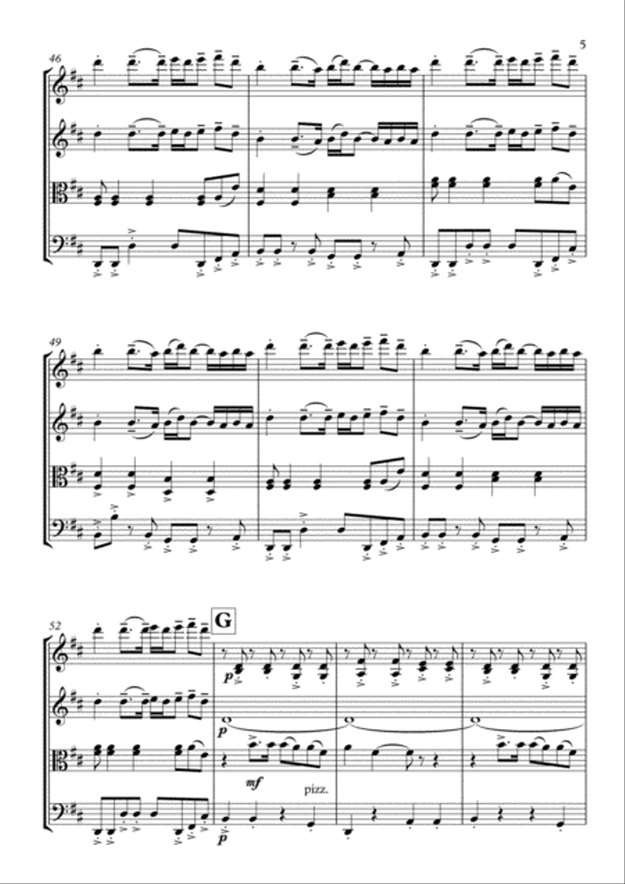 Wake Me Up String Quartet scores gallery preview page 5