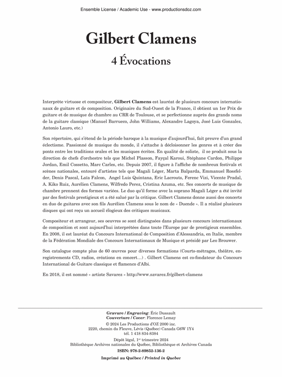 4 Évocations Violin scores gallery preview page 1