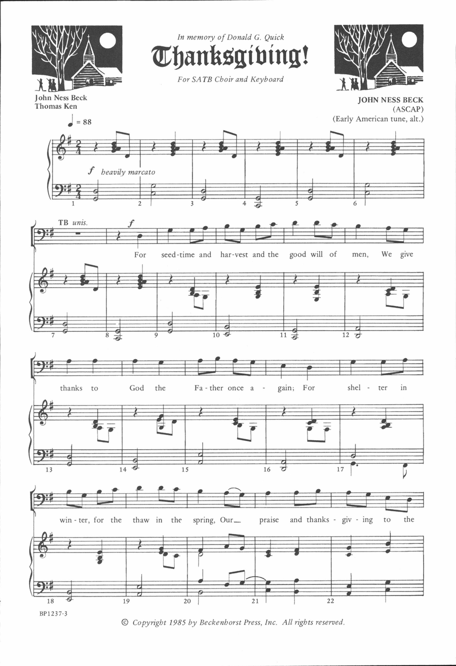 Thanksgiving! - choral Thanksgiving! - choral 4-Part scores gallery preview page 2