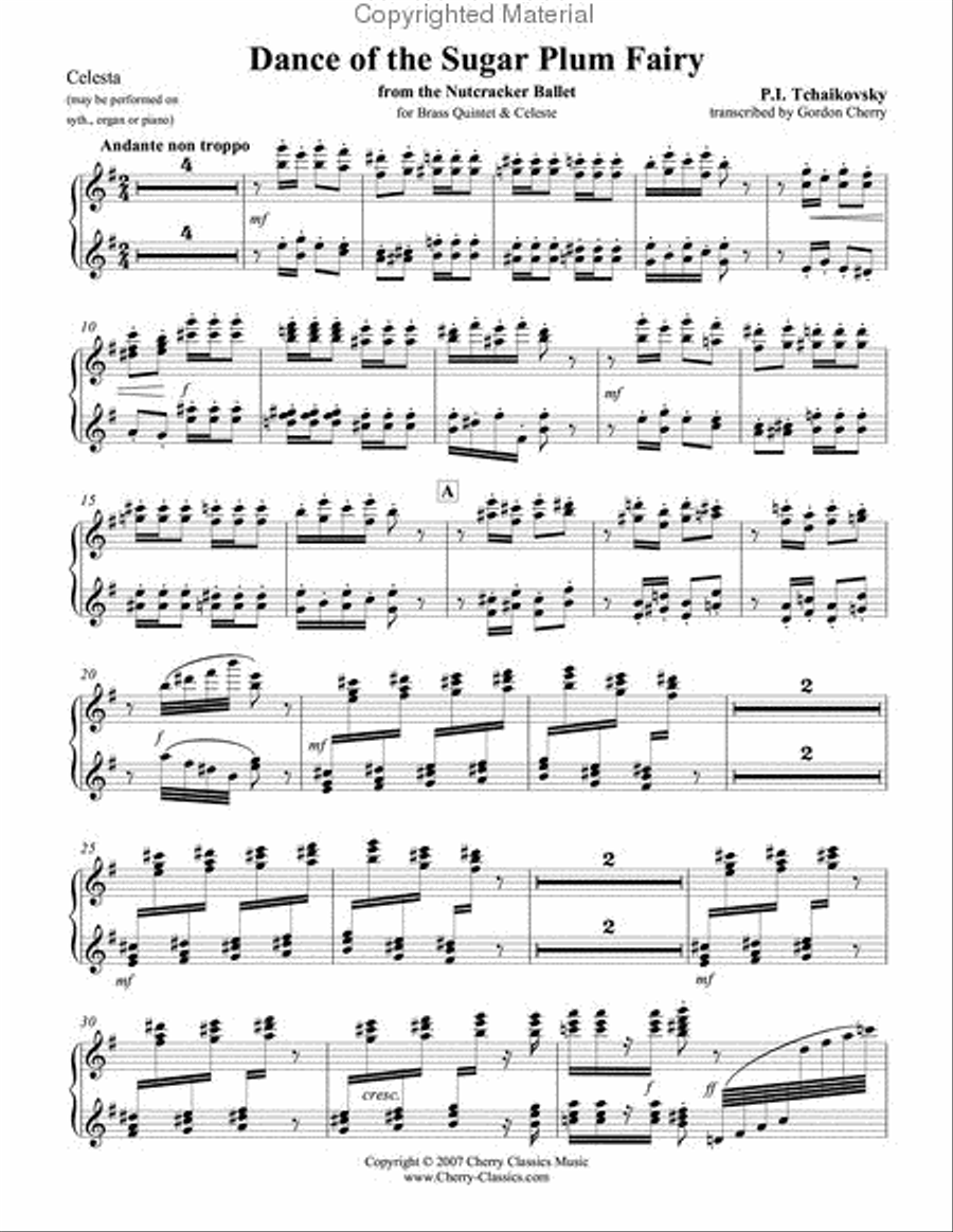 Dance of the Sugar Plum Fairy from the Nutcracker Organ scores gallery preview page 5