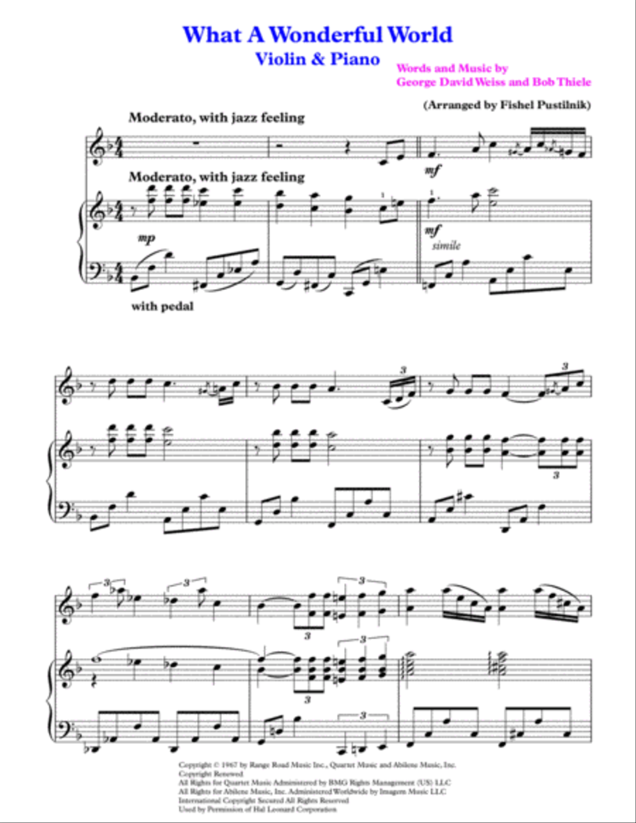 What A Wonderful World Small Ensemble scores gallery preview page 2