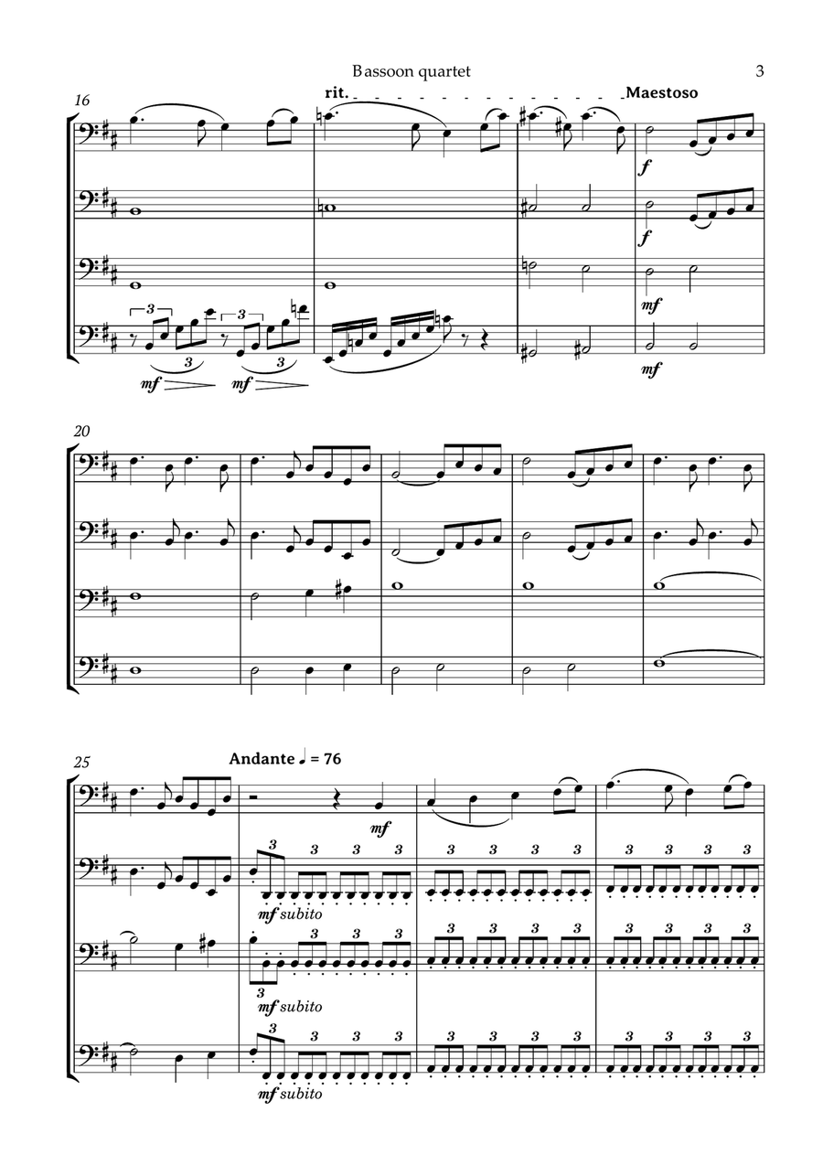 Swan Lake Tchaikovsky Bassoon Quartet Bassoon Quartet scores gallery preview page 4