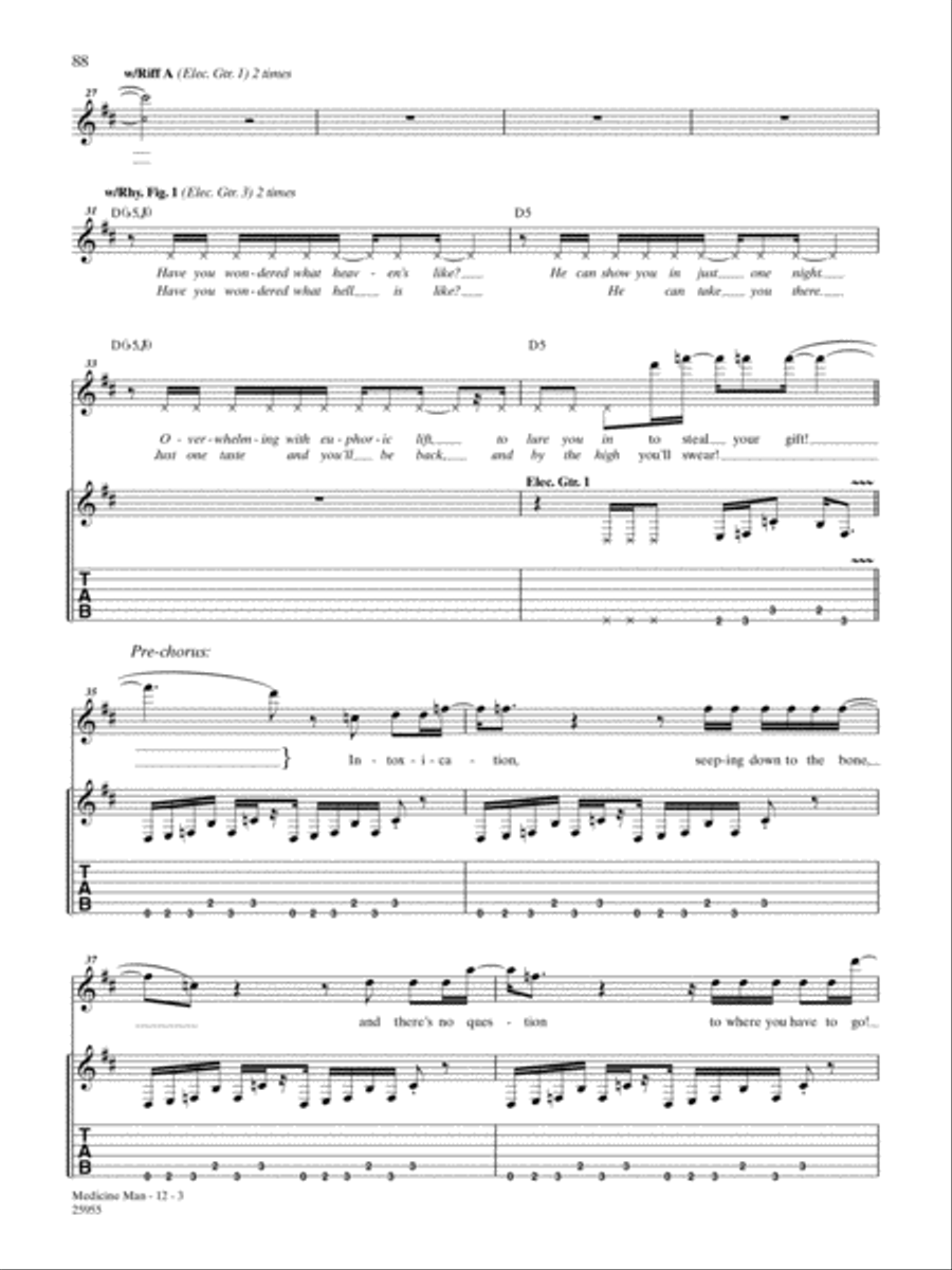 Medicine Man Guitar Tablature scores gallery preview page 3