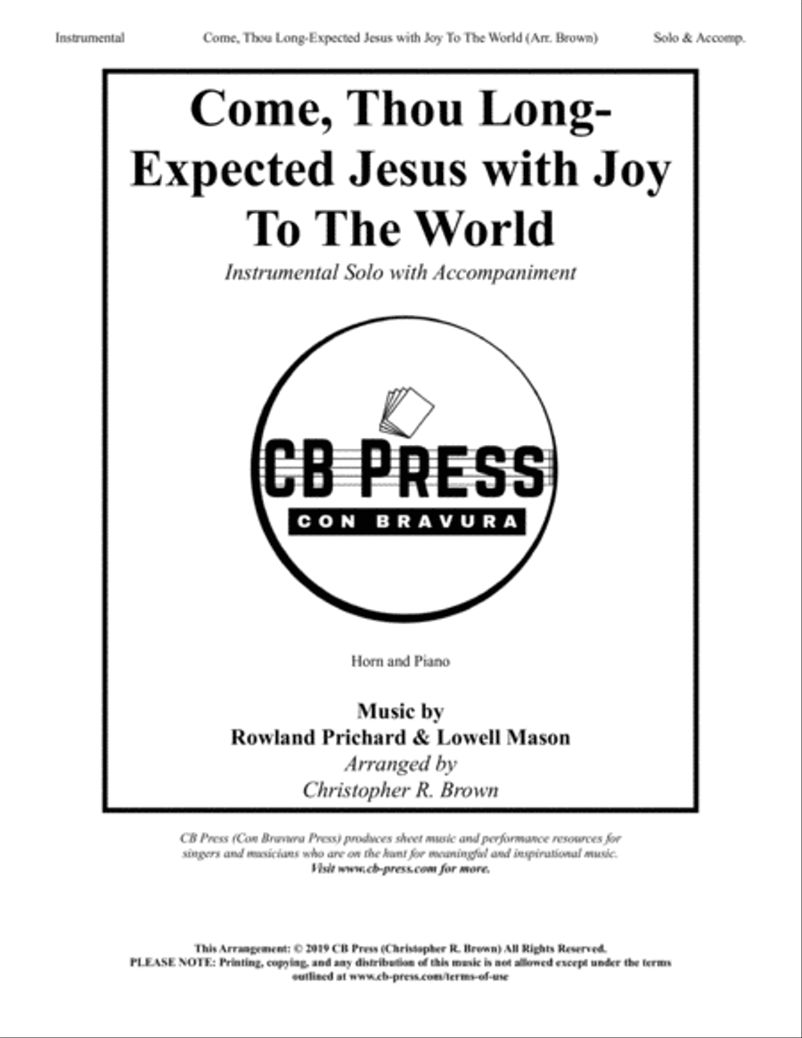 Come, Thou Long-Expected Jesus with Joy To The World - Horn Solo with Piano Accompaniment Piano scores gallery preview page 1