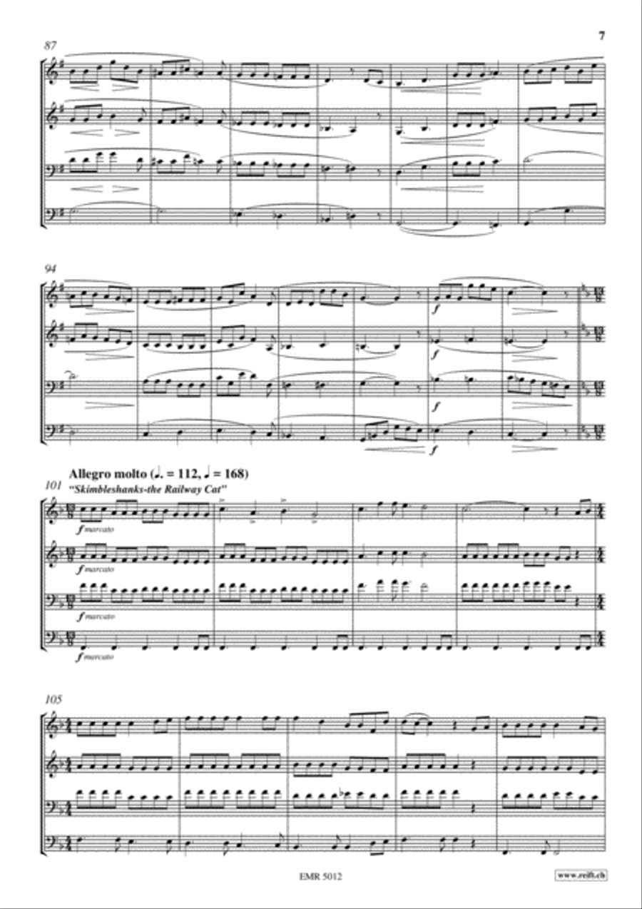 Highlights From Cats Highlights From Cats Brass Quartet scores gallery preview page 7