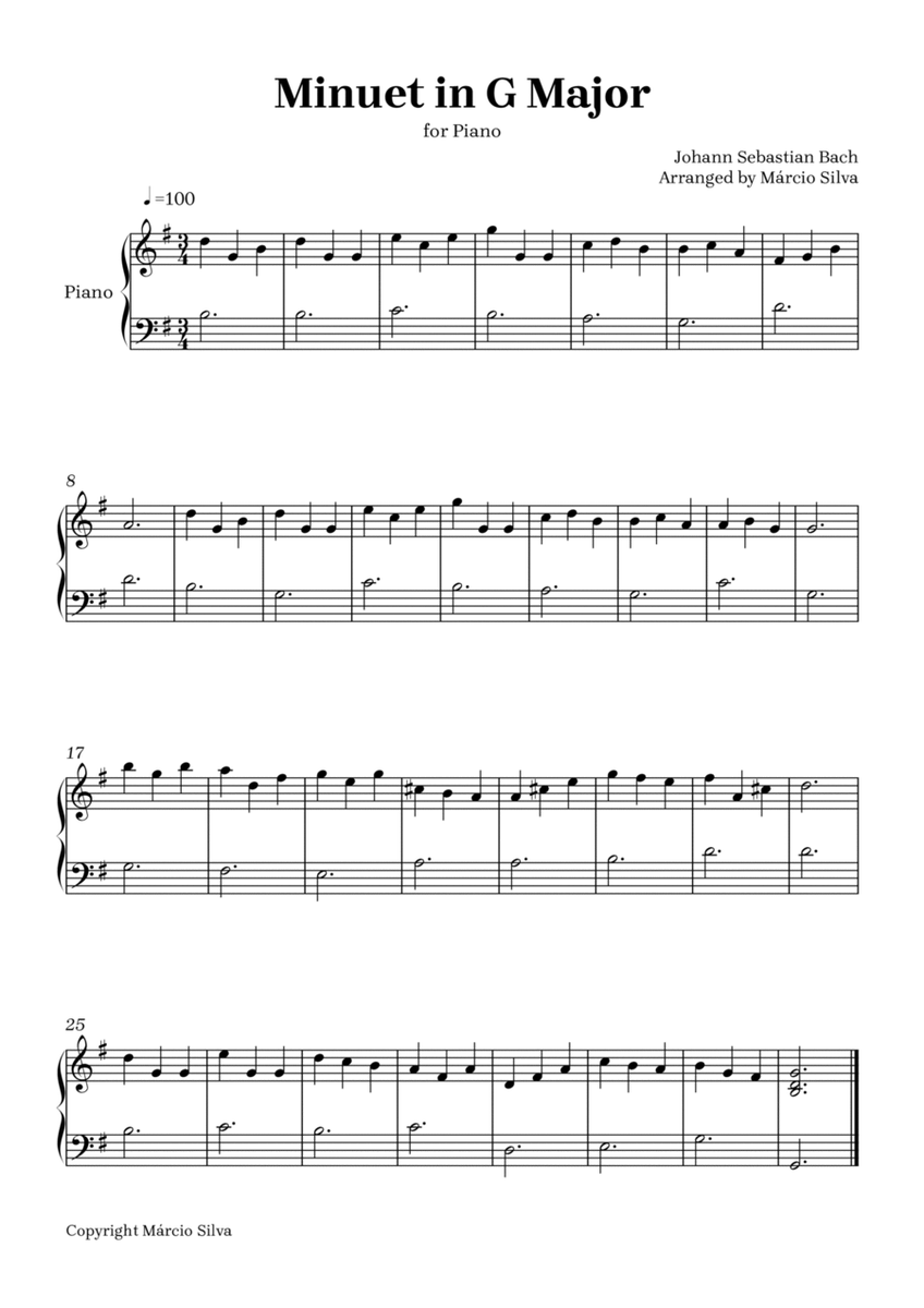 Minuet in G Major - for piano image number null