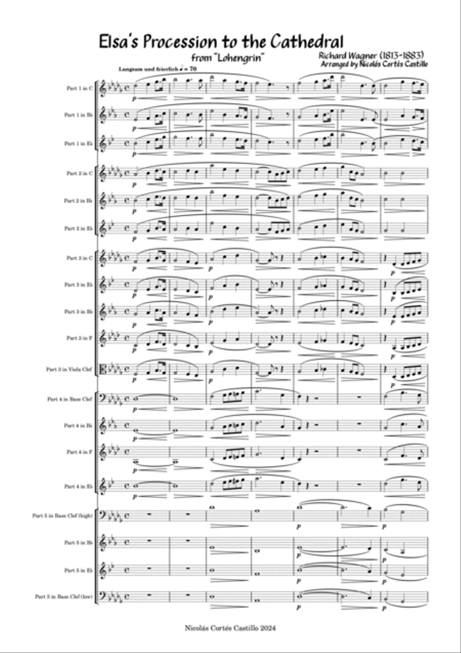 Wagner - Elsa Procession to the Cathedral (from Lohengrin) - Flexible Ensemble Concert Band scores gallery preview page 3