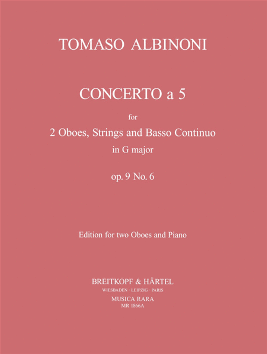 Concerto a 5 in G Op. 9/6 Piano Trio scores gallery preview page 1