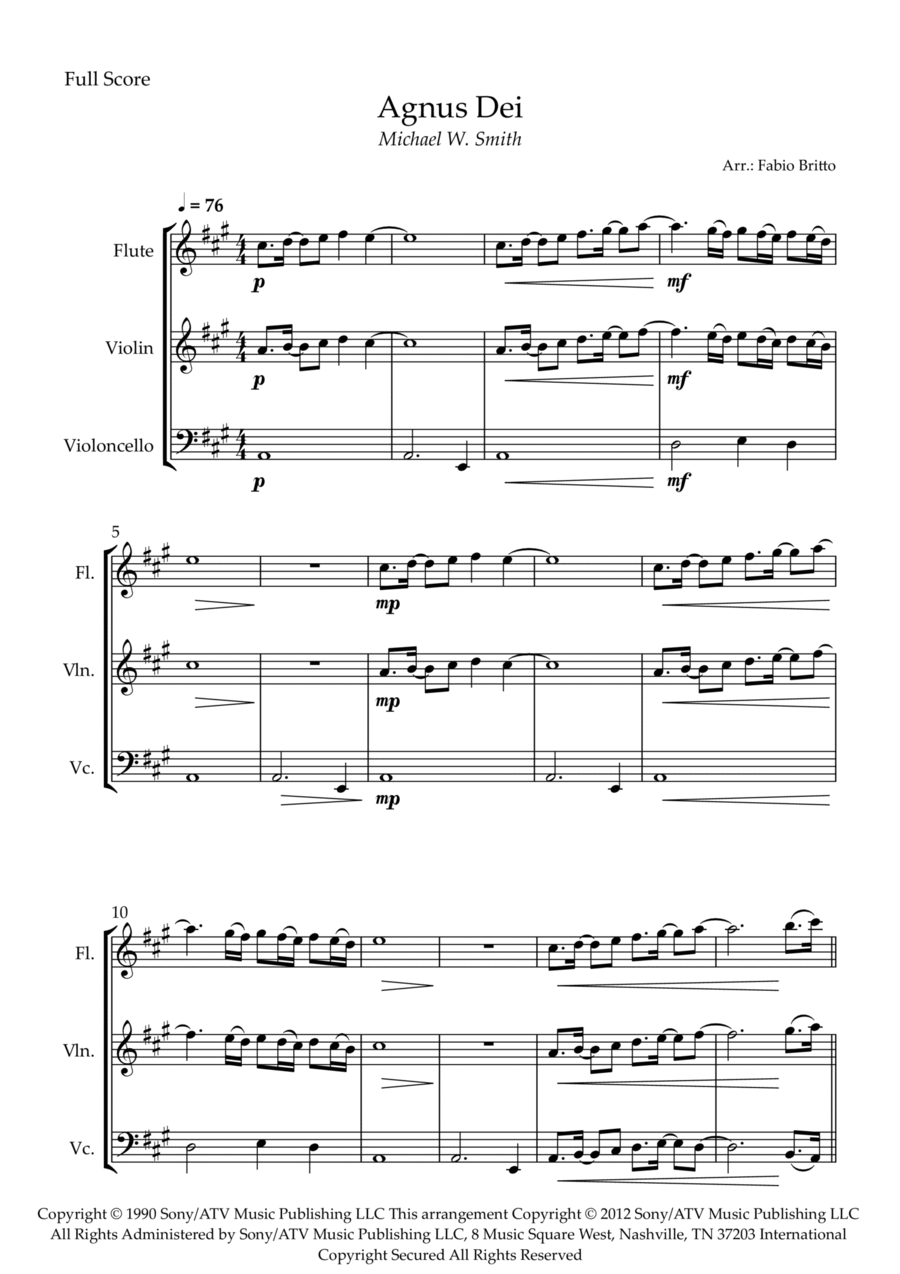 Agnus Dei Flute scores gallery preview page 1