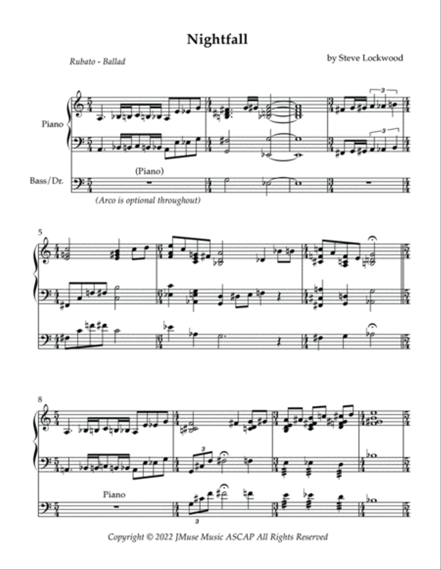 Nightfall Piano Solo scores gallery preview page 2