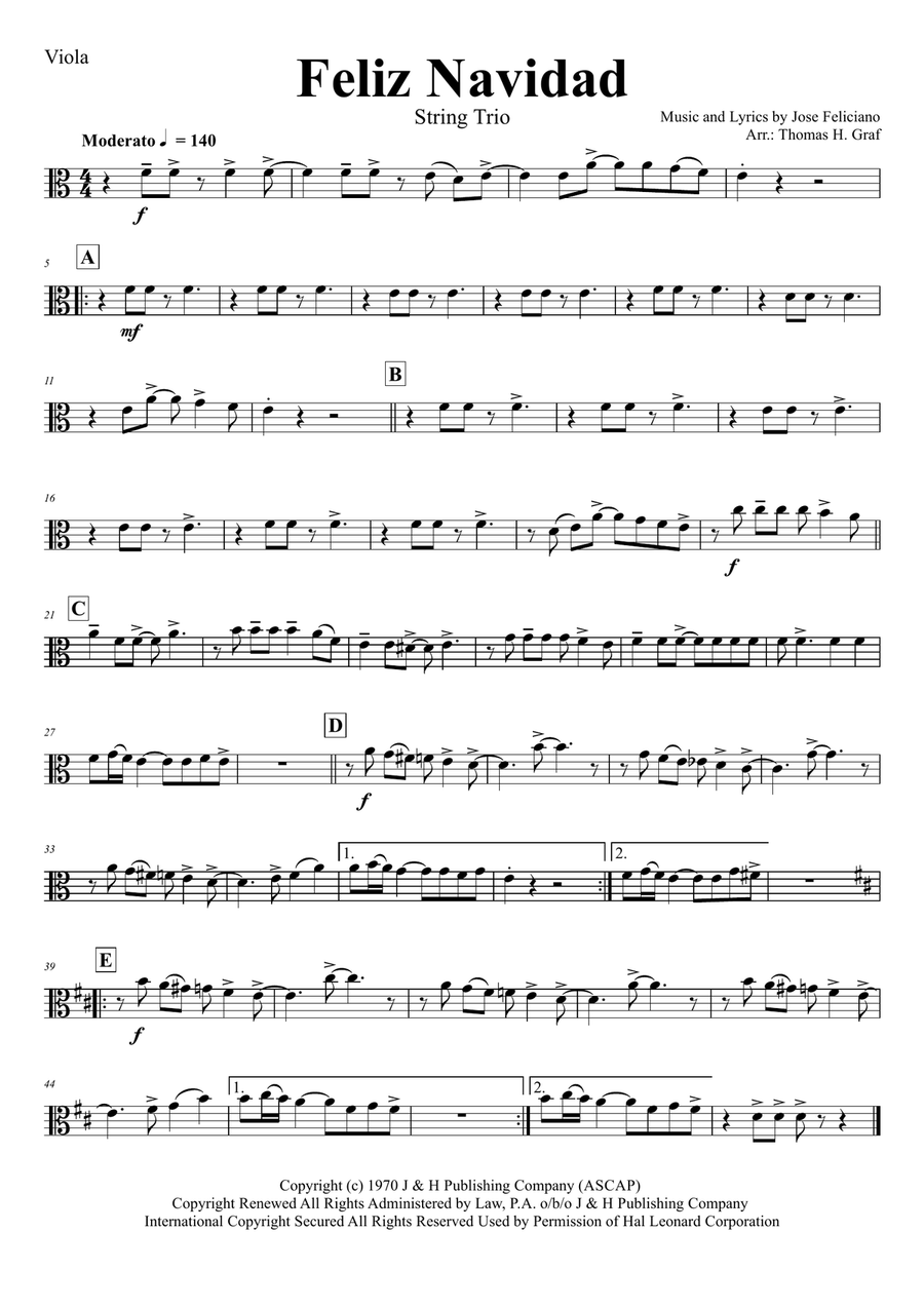 Feliz Navidad String Trio scores gallery preview page 5