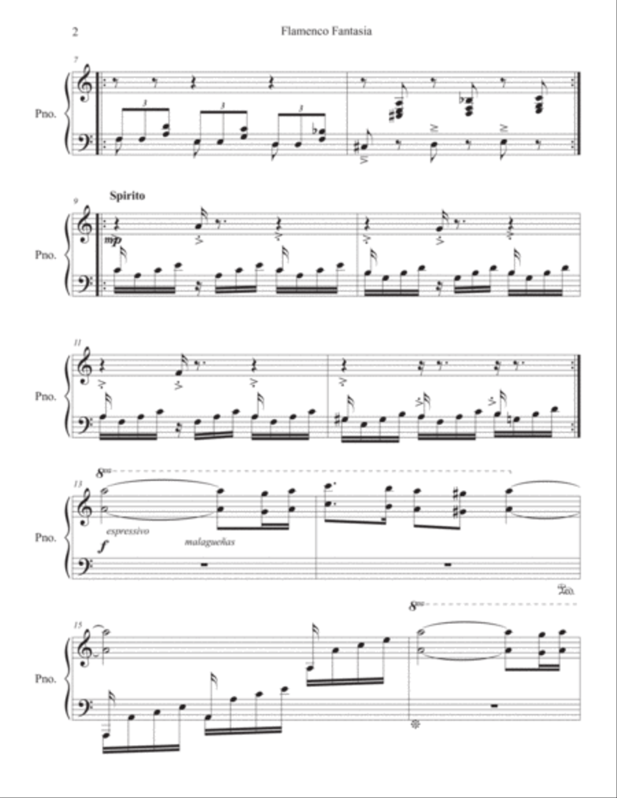 Flamenco Fantasia Piano Solo scores gallery preview page 2