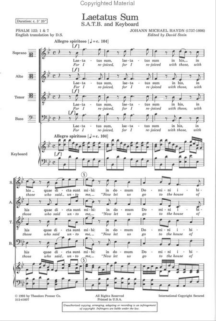 Laetatus Sum Laetatus Sum 4-Part scores gallery preview page 2